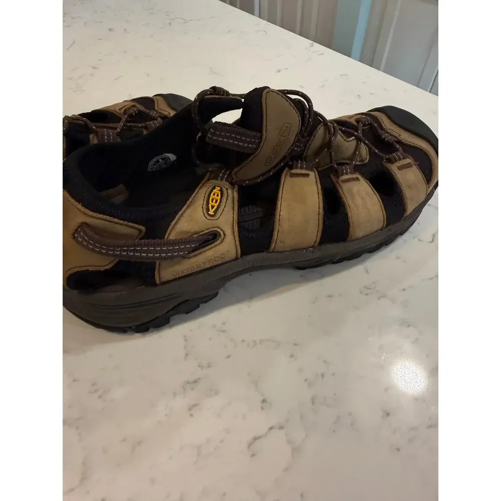 KEEN Newport H2 Men’s 8 Brown Leather Waterproof Hiking Sport Sandals